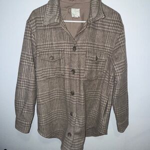 Joie Plaid Tan Utility Jacket